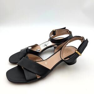 Franco Sarto Noel Open Toe Block Heel Strappy Sandals Black Size US11M EU42